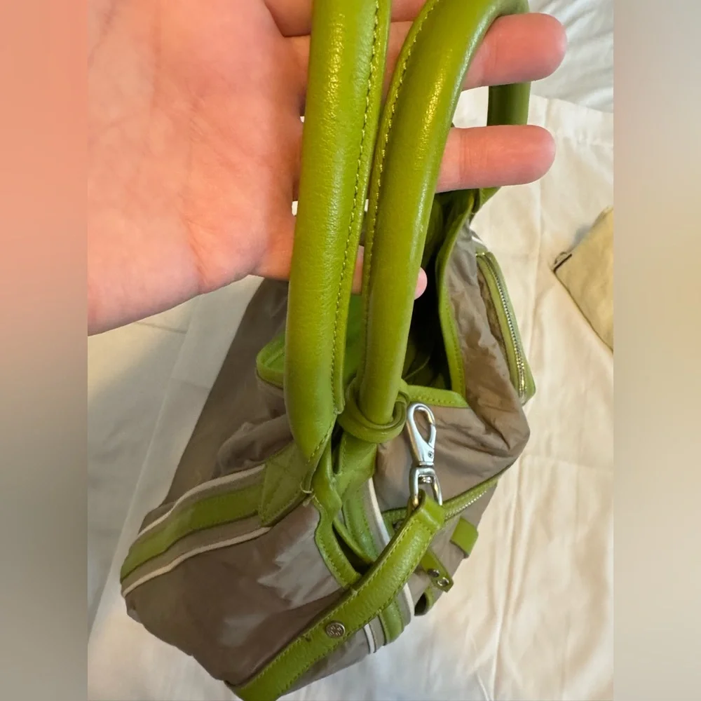 Stylish Neutral & Lime Green Contrast Women’s Shoulder Bag